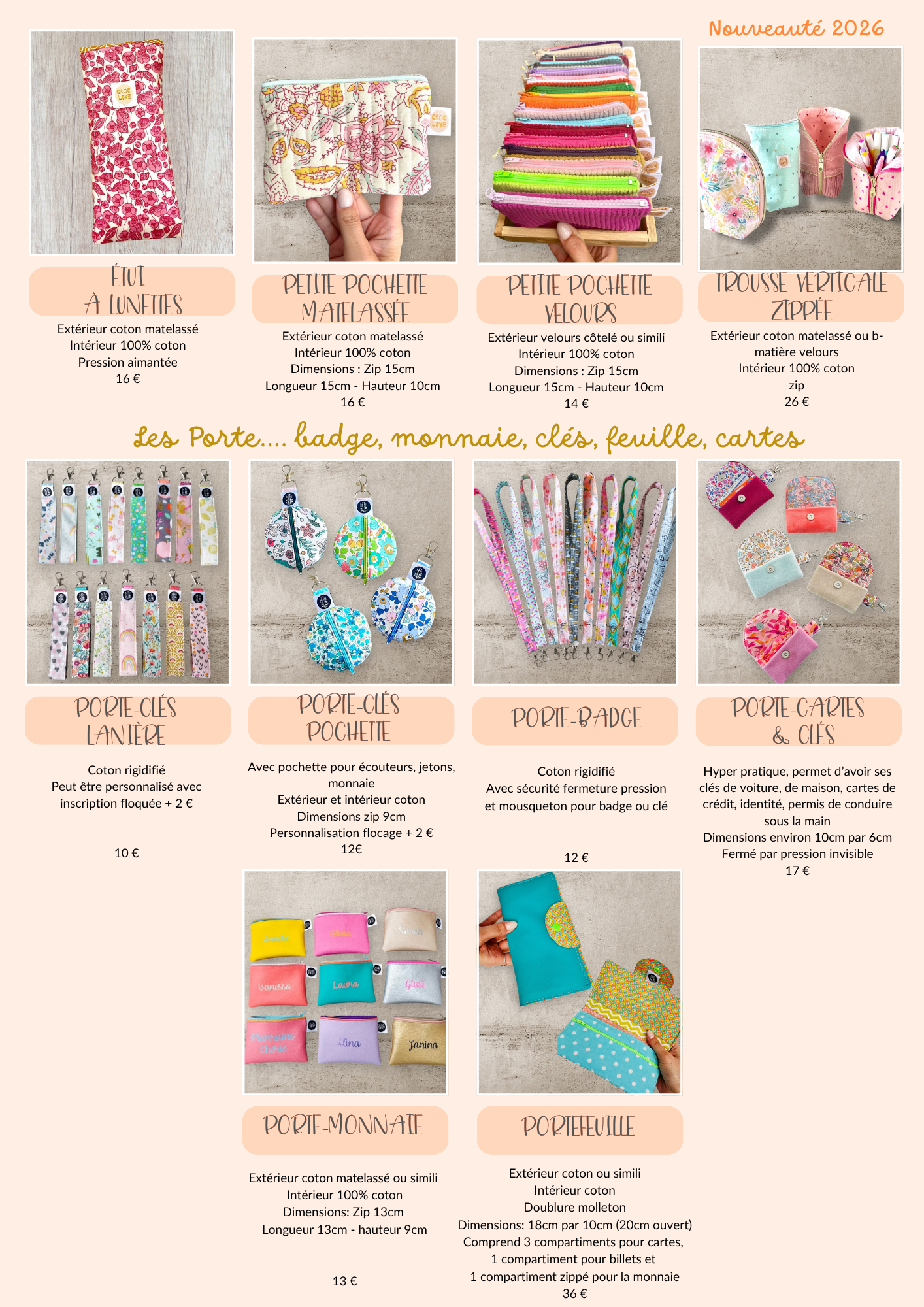 catalogue des produits